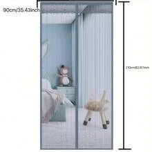 Summer Breathable Anti-Cat/Dog Claw Resistant, Anti-Mosquito Magnetic Snap Curtain Door, High Density Mesh No-Drill Self-Adhesive Screen Door Curtain, Available In Multiple Sizes