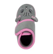 Pantufla niña antiderrapante multicolor gato - Gris - Ver 3