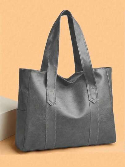 Dedoo 极简主义手提包，适合少女、女性、大学生、年轻职业人士和上班族。完美适用于办公室、工作、商务和通勤。最佳女士工作包，PU皮革手提包，新款女士托特包，单肩包，容量大，简约时尚，便携托特包。