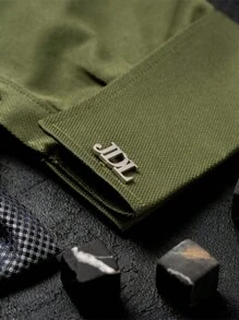 1 Pair Of Personalized Letter Cufflinks - Custom Cufflinks - Groom Wedding Cufflinks - Groomsman Gift - Initial Cufflinks, Stainless Steel, Full Of Luxury, Perfect Gift For Men - Multicolor - View 5