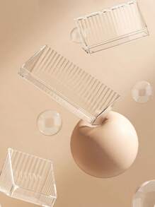 1 件壁挂式浴室梳妆台收纳盒，透明多层斜置镜柜架，可放置化妆品、口红、珠宝