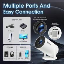 [Bulit-In App] Mini Projector 1080P FHD 2024 Upgraded Projector Portable Dual Control With Mouse Android TV WiFi 6 BT5.2 180° Adjustable TV Stick/USB/PS5 With Cable And Mouse-White - White1 - View 4