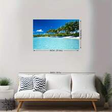 海洋海滩椰子树印花挂毯，涤纶黑色轻质挂毯，客厅卧室办公室壁挂，家居装饰房间装饰派对装饰，免费安装包