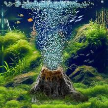 1个水族箱火山造型气泡石装饰，水族箱气泡扩散器带气泡石，ABS火山气泡制造器，鱼缸景观装饰，氧气泵气泡石 - 彩色 - 查看 4