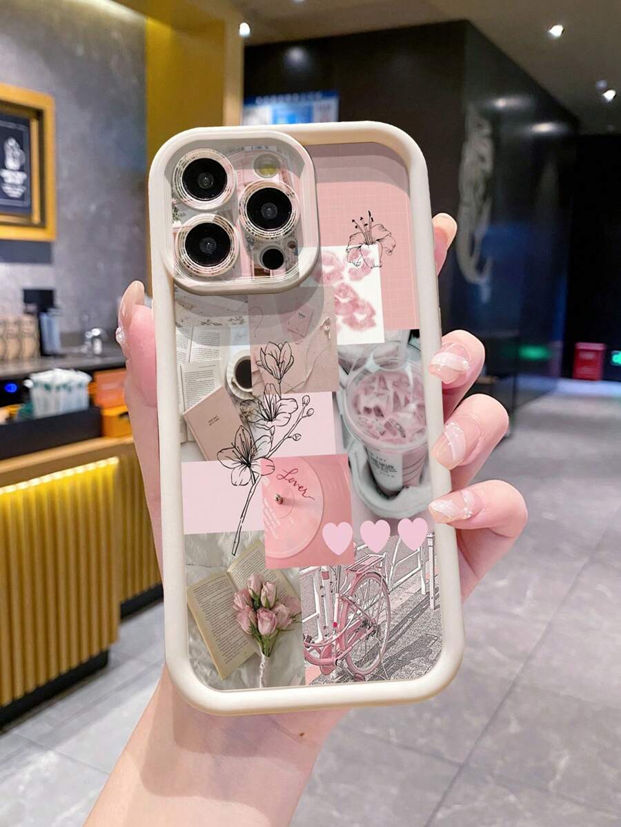 拼接 1 件珍珠奶茶设计保护手机壳兼容 Iphone/Galaxy/Infinix/Redmi/OPPO/VIVO//Realme/MOTO/Itel/Tecno