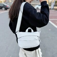 Borsa a tracolla in tela da donna casual per lavoro e pendolarismo, leggera borsa a tracolla sportiva per esterno, borsa a tracolla casual unisex - a mano