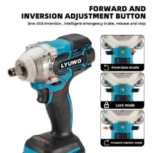 LYUWO Electric Tool, 20V Rechargeable Lithium Battery Electric Wrench, 520N. M High Torque Wrench, Suitable For Small Car Maintenance And Stage Bracket Maintenance. Single 2000mAh High-Capacity Battery, Can Rotate Clockwise Or Counterclockwise, Can Be Equipped With Drill Bit For Drilling, With LED Light, 17cm Sleeve, Adjustable Torque,
