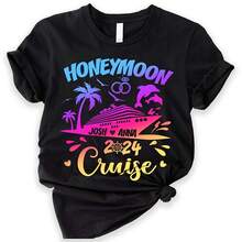 Honeymoon Cruise Shirt, Honeymoon Shirt, Cruise Shirt, Honeymoon Gifts, Couples Cruise Shirt, Husband And Wife Cruise Vacation, Cruise 2024 - Black - View 1