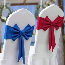 1/10pcs Thickened Air Layer Bowknot Chair Back Decorative Bands, Durable & Washable, Suitable For Outdoor Restaurant, Wedding Party, Holiday, Hotel, Conference, Banquet, Wedding Supplies, Home Decor. Great For Wedding Party, Baby Shower, Birthday Party, Halloween/Thanksgiving/Christmas Party, Graduation Ceremony, School Opening Ceremony, Interactive Party Atmosphere Supplies - Multicolor - View 9