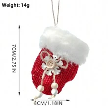 Red Plush Gloves Christmas Tree Pendant - Red - View 2