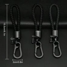 1pc Metal High-Quality Anti-Lost Keychain Keyring, Creative Car Key Chain Car Accessories Bag Charm School - Black - View 2