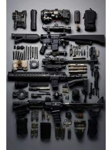 1 pieza Pintura de lienzo de armas de decoración del hogar, póster de armas para paredes, pegatinas de decoración, accesorios de armas, arte de habitación sin marco