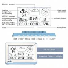 ECOWITT Weather Stations With Outdoor Sensor WS38007 In 1 Solar Power Wifi Home Weather Station Unit WS69 7.5 Inch Garden Wireless Indoor LCD Console IOT Intelligent Linkage Control - WS3800:WS69+7.5inchGreyDisplay - View 4