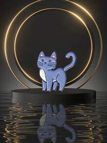 1 件可爱淘气小猫胸针，时尚合金动物装饰，适用于衣服、背包、包、书籍，是送给朋友、女朋友、毕业典礼的完美礼物