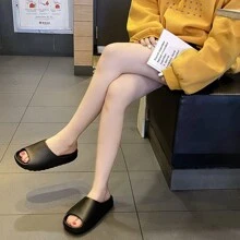 夏季休闲男女情侣拖鞋，软底运动拖鞋 - 黑色 - 查看 4