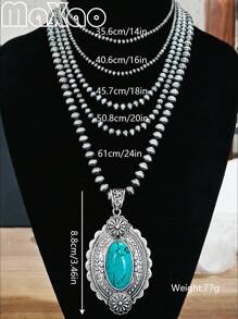 Vintage-Inspired Large Concho Pendant Multi-Layered Necklace For Women, Available In Different Colors To Match Various Outfits, Great As Self-Purchase Or Gift For Best Friends, More Vintage Styles Available In-Store