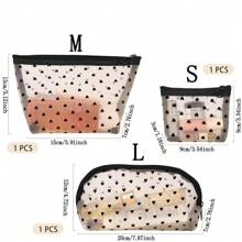 3 件套化妆包化妆包套装，便携式大容量网眼洗漱包，适合旅行，时尚拉链袋可爱心形小化妆包，适合女士和女孩，心形化妆包套装，拉链网眼化妆包，洗漱包，波西米亚风，适合假日海滩、浴室收藏、卧室收藏，大容量