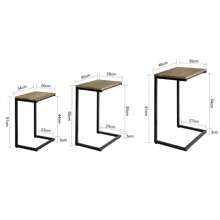 SoBuy FBT102-F, Nesting Tables Set Of 3 Coffee Tables Side Tables End Tables Living Room Tables Stacking Side Tables - Brown - View 3