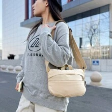 Borsa a tracolla in tela da donna casual per lavoro e pendolarismo, leggera borsa a tracolla sportiva per esterno, borsa a tracolla casual unisex - a mano