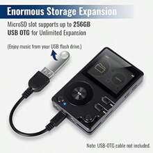 H2 HiFi MP3 Player With Bluetooth High Resolution Bluetooth MP3 Music Player Lossless DSD DAC FLAC Portable Digital Audio Player With 64GB Memory Card Support Up To 256GB - Black1 - View 4