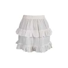 White Crepe Ruched Bustle Skirt - Multicolor - View 3