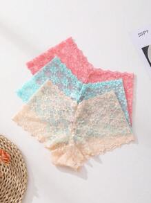 10 PCS Women's Sexy Lace Splicing Panties Mid Waist Seamless Briefs Tummy Control &Butt Lifter Stretch Lingerie Comfortable And Breathable Sports Underwear