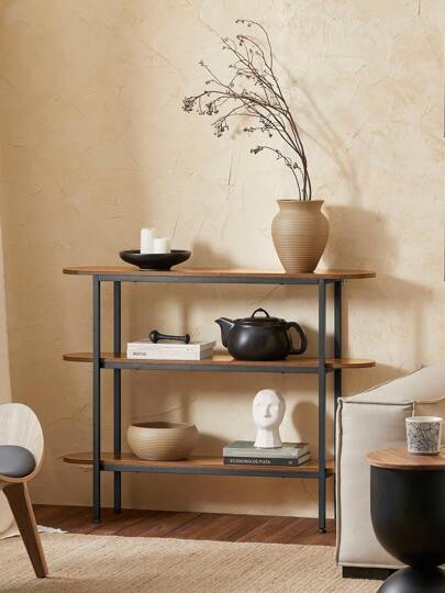 SoBuy FSB67-WS Konsolbord, hallbord, skänk, smalt sidobord, soffbord, dekorativt bord, mått (B x H x D): ca 110 x 86 x 25 cm