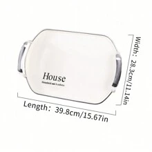 1pc 39cm Luxury Double-Ear Tray, Suitable For Home, Hotel, Restaurant To Hold Teacups, Snacks, Fruits, Desserts, Decors, Water Cups Etc.