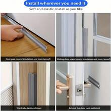 Self-Adhesive Door & Window Sealing Strip, Noise Reducing Plastic Door & Window Insulation Tape For And Home Comfort, Textured Surface Design Winter Window Insulation - Multicolor - View 2