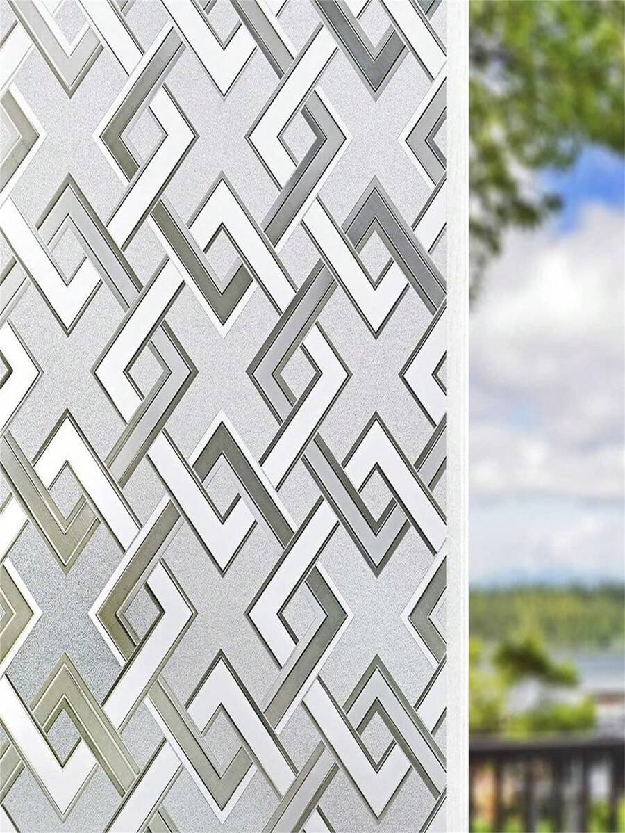 Window Privacy Film, 3D Vinyl Decorative Window Flowers, UV Resistant Static Free Glass Window DIY Window Film - White - View 1