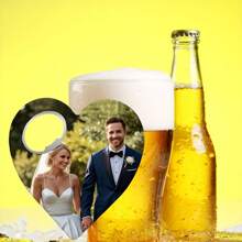 1pc Personalized Heart Shaped Wedding Bottle Opener Favor Gift, Suitable For Weddings, Parties And Valentine's Day