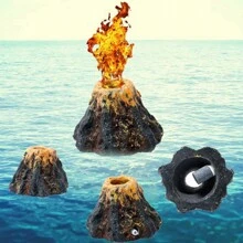 1个水族箱火山造型气泡石装饰，水族箱气泡扩散器带气泡石，ABS火山气泡制造器，鱼缸景观装饰，氧气泵气泡石 - 彩色 - 查看 6