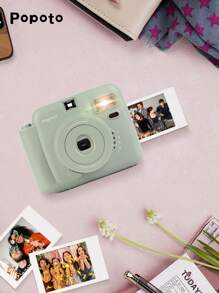 新款Popoto拍立得相机，兼容Mini 11/12胶卷，适合作为生日、派对、婚礼礼物（不含电池和胶卷） - 灰綠色 - 查看 8