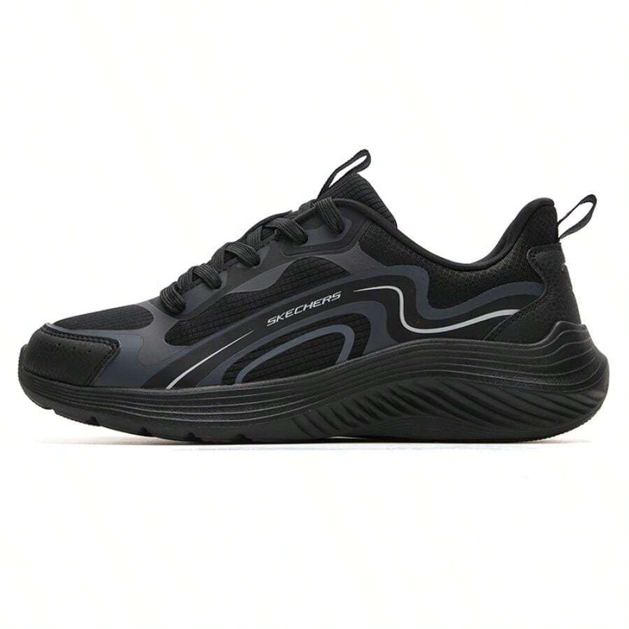 Skechers Zapatos casuales transpirables para hombre, zapatos deportivos para exteriores con amortiguación para correr, zapatos de viaje 118227-BBK - Negro - Ver 1