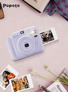 新款Popoto拍立得相机，兼容Mini 11/12胶卷，适合作为生日、派对、婚礼礼物（不含电池和胶卷） - 紫色 - 查看 8