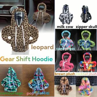 1pc Leopard Print Car Gear Shift Cover, Creative Leopard Pattern Car Gear Shift Sleeve, Car Interior Accessories, Gear Shift Dust Cover