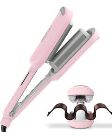 TYMO ROVY - Rizadora Iónica de Ondas de Playa Con Barril de Turmalina de Cerámica Para Mujeres, Antiarañazos, Rápida y Fácil, Doble Voltaje - Rosa - Ver 2