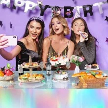 1/5/10pcs, Disposable Magic Tablecloth, Laser Tablecloth, Rainbow Tablecloth, Suitable For Holiday Birthday Party Wedding Party Gifts Graduation Birthday Decorations Party Decorations Bachelorette