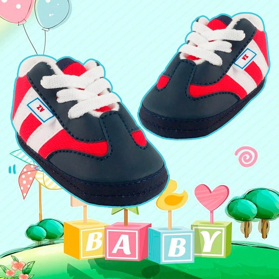 Tenis Para Bebés Calzado Para Niños Hecho Para Los Primeros Pasos Modernos Urbanos Cómodos Ligeros ERIK-MR - Azul Marino - Ver 1