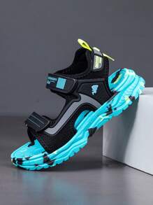 New Summer Open Toe Sandals For Kids, Boys & Girls Breathable Anti-Skid Soft Sole Beach Shoes Light-Weight Sports Sandals, Suitable For Campus, Beach, Casual, Daily Wear, Sports