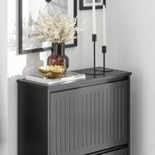 SoBuy 3 抽屉翻盖鞋柜鞋架鞋子收纳柜黑色宽 61 x 深 26 x 高 120 厘米 FSR165-H-SCH - 黑色 - 查看 5