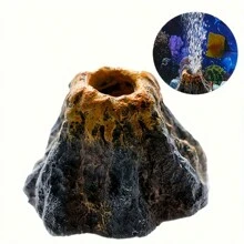 1个水族箱火山造型气泡石装饰，水族箱气泡扩散器带气泡石，ABS火山气泡制造器，鱼缸景观装饰，氧气泵气泡石 - 彩色 - 查看 5