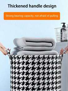 1 Large-Capacity Laundry Basket With Houndstooth Pattern Room Decor Home Decor Fall Decor Bedroom Decorlaundry Hamper,Washing Basketbathroom Organizer,Basket,Storage Basket,Foldable Laundry Basket - Multicolor - View 2