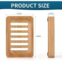 2 paquets de porte-savon en bois de teck de 12,5 x 8,5 cm, porte-savon en bois naturel étanche et autonettoyant, pour la salle de bain et la cuisine, décoration de maison pour l'été et la rentrée scolaire