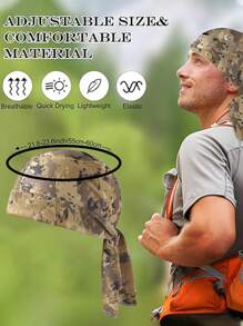 1pc European & American Outdoor Camouflage Bandana Headwear, Breathable Printed Sports Face Shield Scarf Hat