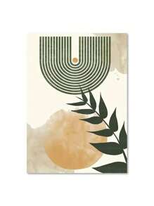 1PC Boho Wall Art Posters Leaves Sun Moon Geometric Abstract Gallery Canvas Painting And Prints Pictures For Living Room Home Decor No Frame ﻿ - Multicolor - View 56