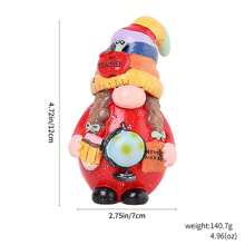 Christmas Gnome Figurine Cute Faceless Dwarf Resin Figures Small Statues Desk Decor For Home Holiday Party - Green - View 8