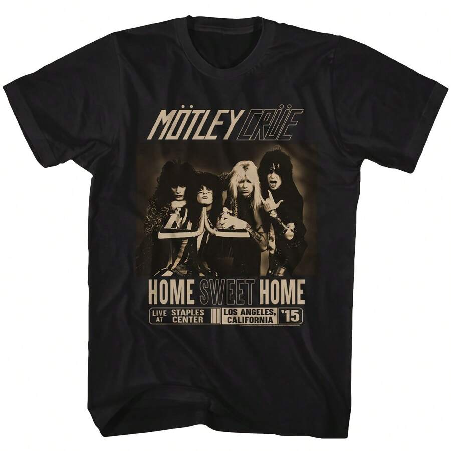 Motley Crue Classic Home Sweet Home Black Adult T-Shirt - 黑色 - 查看 1