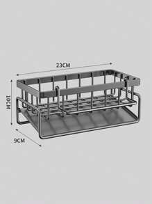 Soporte para Esponjas de Fregadero - Caddy Auto-Desagüe, Organizador de Platos de Acero Antióxido con Rack Removible para Paños, Dispensador de Jabón y Soporte para Cepillos para Baño - Gris - Ver 8