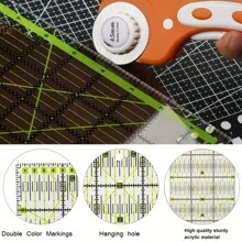 Quilting Ruler 5.9" X 11.8" Sewing Acrylic Ruler Anti-Slip Metric Ruler DIY Quilting Tools With Clear Printed Lines For Precise Cutting - Mint Green - View 5